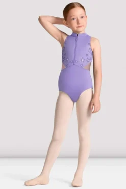 Girls Cayla Zip Front Leotard