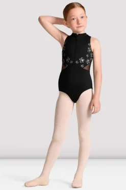 Girls Cayla Zip Front Leotard