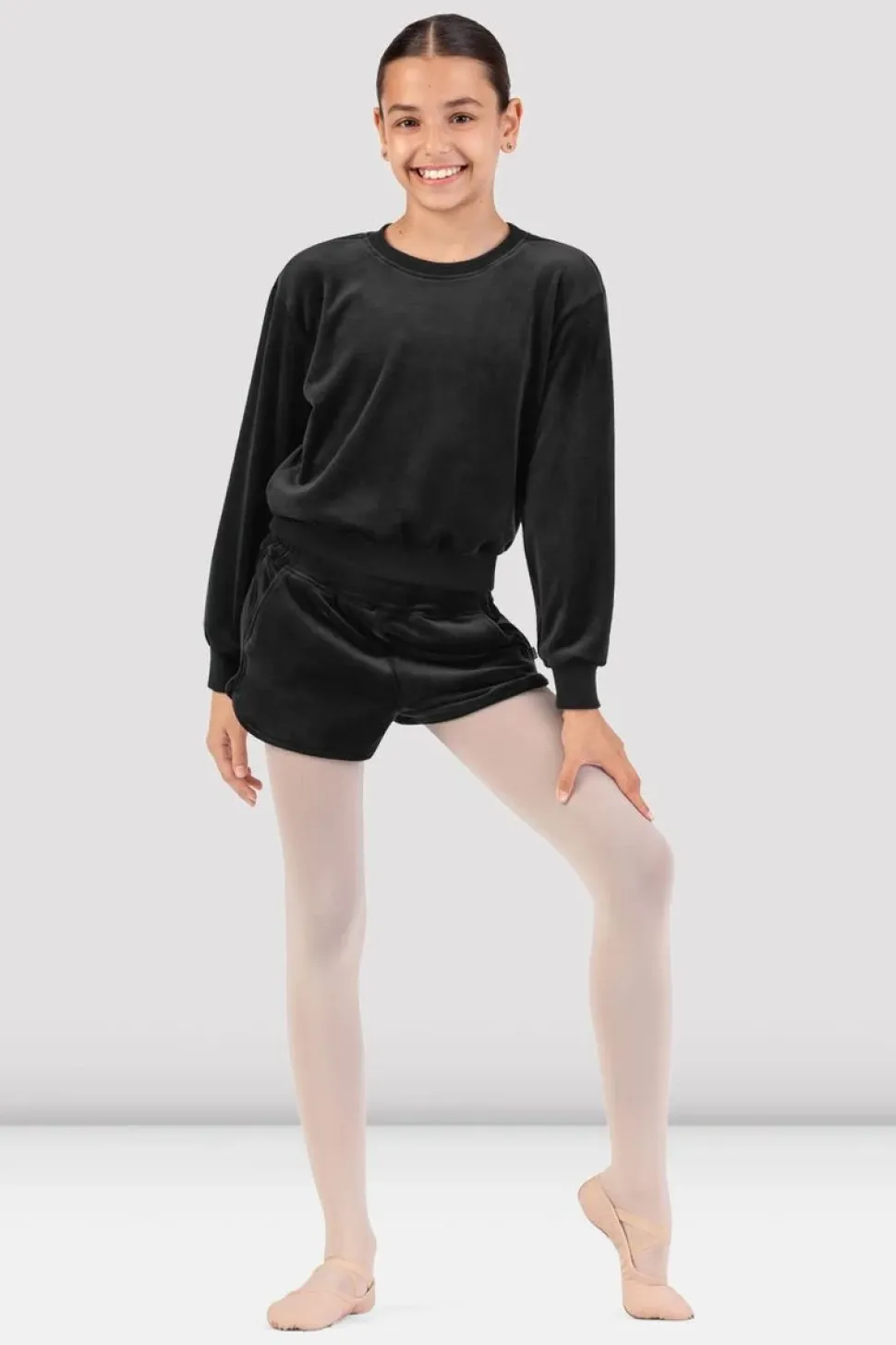 Girls Lily Velvet Crew Neck Jumper