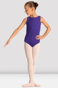 Girls Mirella Celestia Boat Neck Printed Leotard
