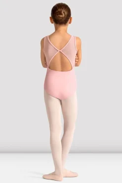 Girls Mirella Celestia Boat Neck Printed Leotard