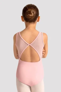 Girls Mirella Celestia Boat Neck Printed Leotard