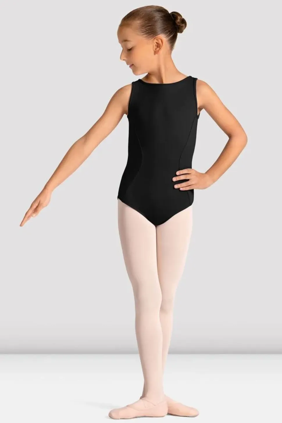 Girls Mirella Celestia Boat Neck Printed Leotard