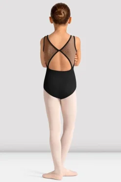 Girls Mirella Celestia Boat Neck Printed Leotard