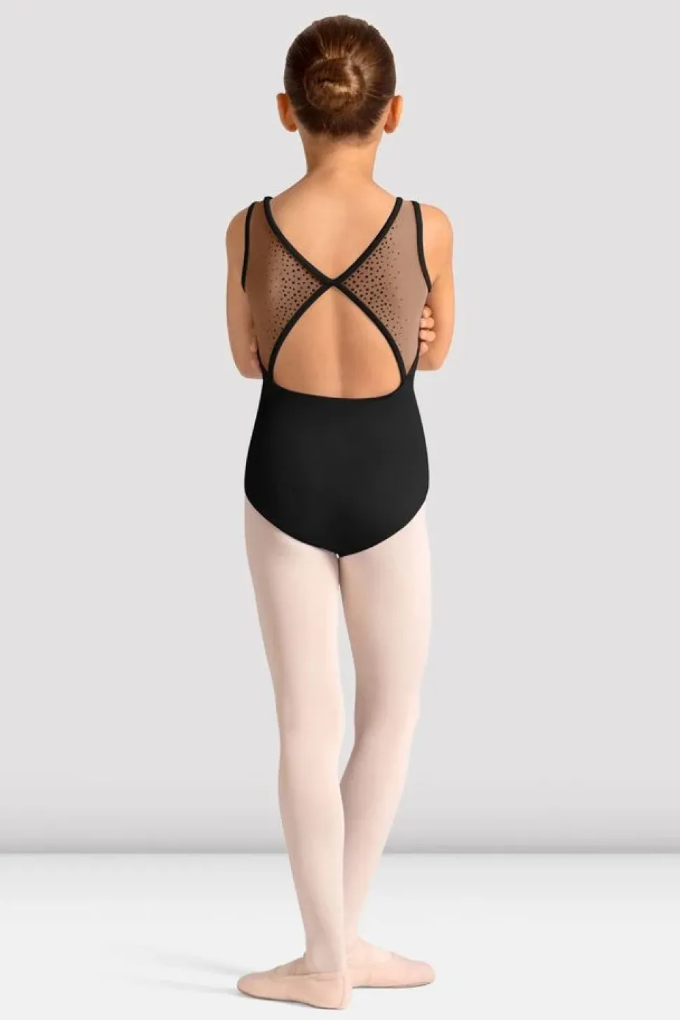 Girls Mirella Celestia Boat Neck Printed Leotard