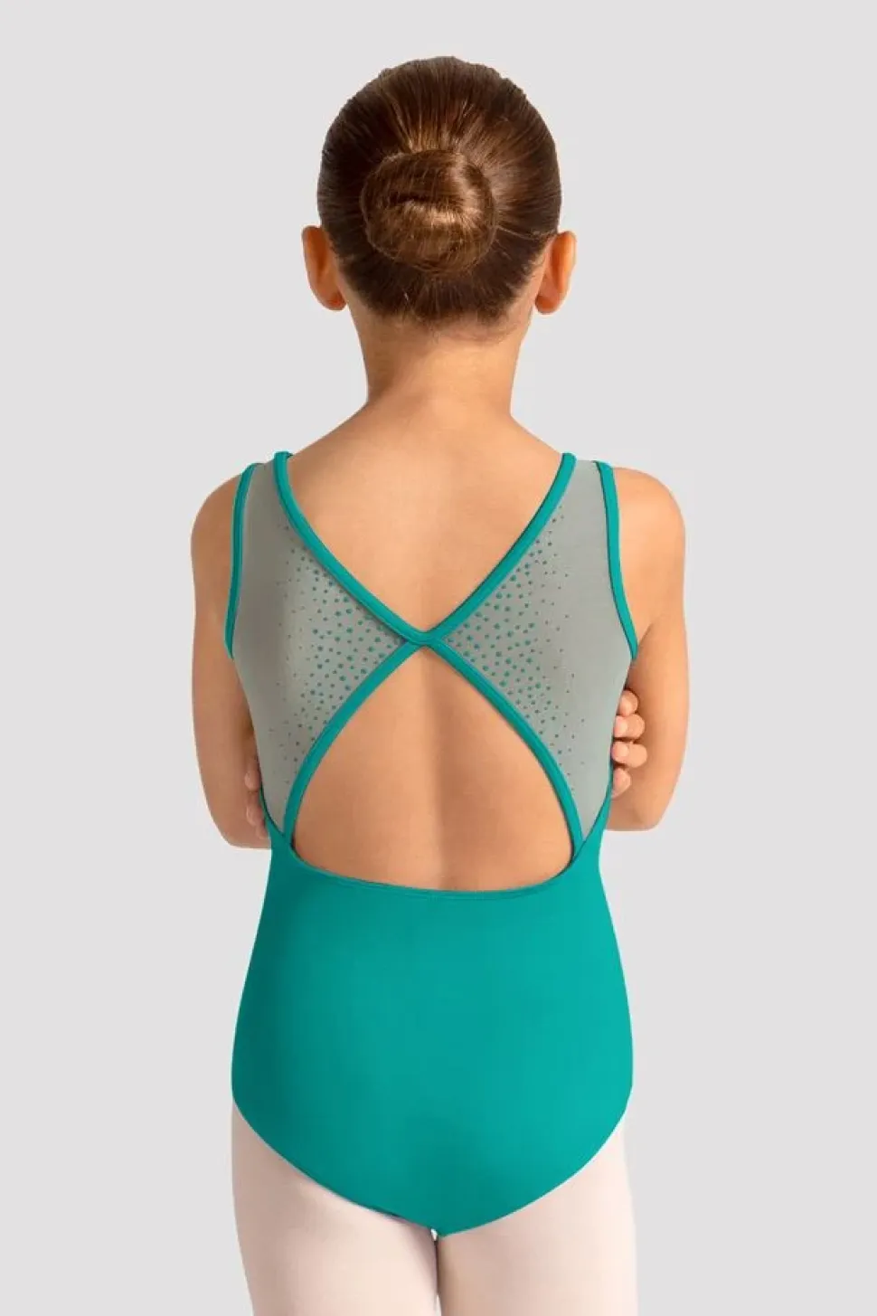 Girls Mirella Celestia Boat Neck Printed Leotard