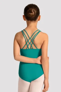 Girls Mirella Celestia Cross Back Printed Leotard
