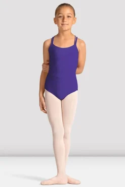 Girls Mirella Celestia Cross Back Printed Leotard