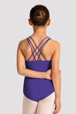 Girls Mirella Celestia Cross Back Printed Leotard