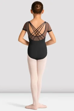 Girls Mirella Celestia Short Sleeve Printed Leotard