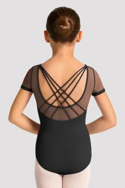 Girls Mirella Celestia Short Sleeve Printed Leotard