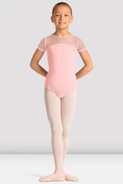 Girls Mirella Celestia Short Sleeve Printed Leotard