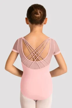 Girls Mirella Celestia Short Sleeve Printed Leotard