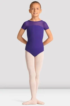Girls Mirella Celestia Short Sleeve Printed Leotard