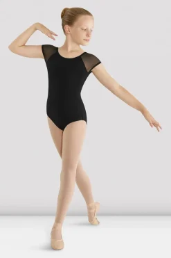 Girls Mirella Mesh Cap Sleeve Leotard