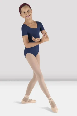 Girls Short Sleeve Round Neck Leotard