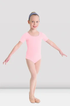 Girls Short Sleeve Round Neck Leotard