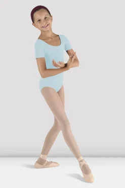 Girls Short Sleeve Round Neck Leotard