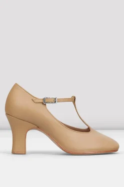 Ladies Chord T-Strap 3 inch Heel Character Shoes