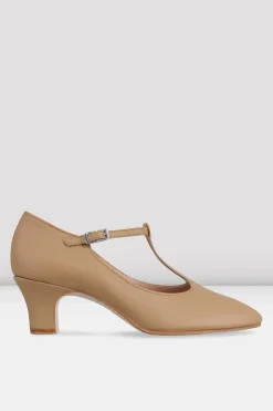 Ladies Chord T-Strap 2 inch Heel Character Shoes