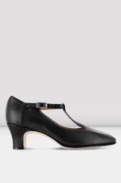 Ladies Chord T-Strap 2 inch Heel Character Shoes