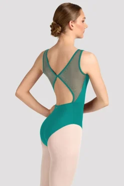 Ladies Mirella Celeste Boat Neck Printed Leotard