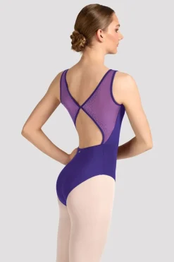 Ladies Mirella Celeste Boat Neck Printed Leotard