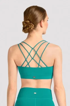 Ladies Mirella Celeste Cross Back Printed Crop Top