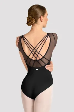 Ladies Mirella Celeste Short Sleeve Printed Leotard