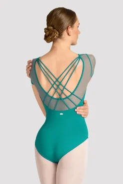 Ladies Mirella Celeste Short Sleeve Printed Leotard